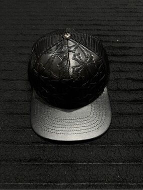 Chrome Hearts Leather Cemetery Cross Trucker Hat